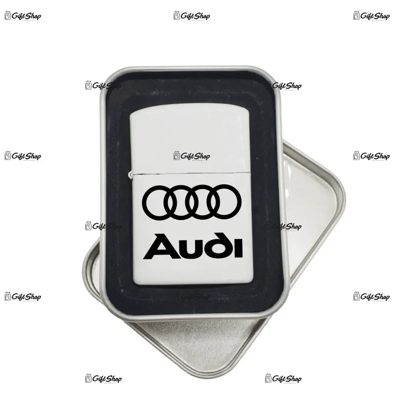 Audi, bricheta metalica gravata laser cu mesaj model 2